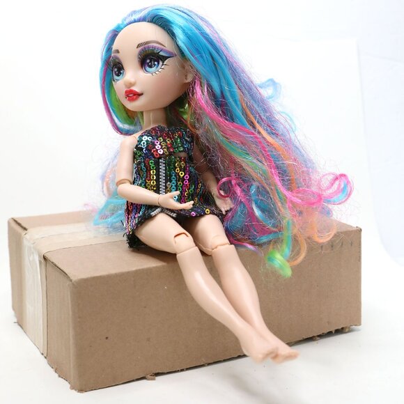 Rainbow High Amaya Raine Doll 11" Rainbow Hair Black Sequin Dress Fashion Studio - Picture 3 of 8